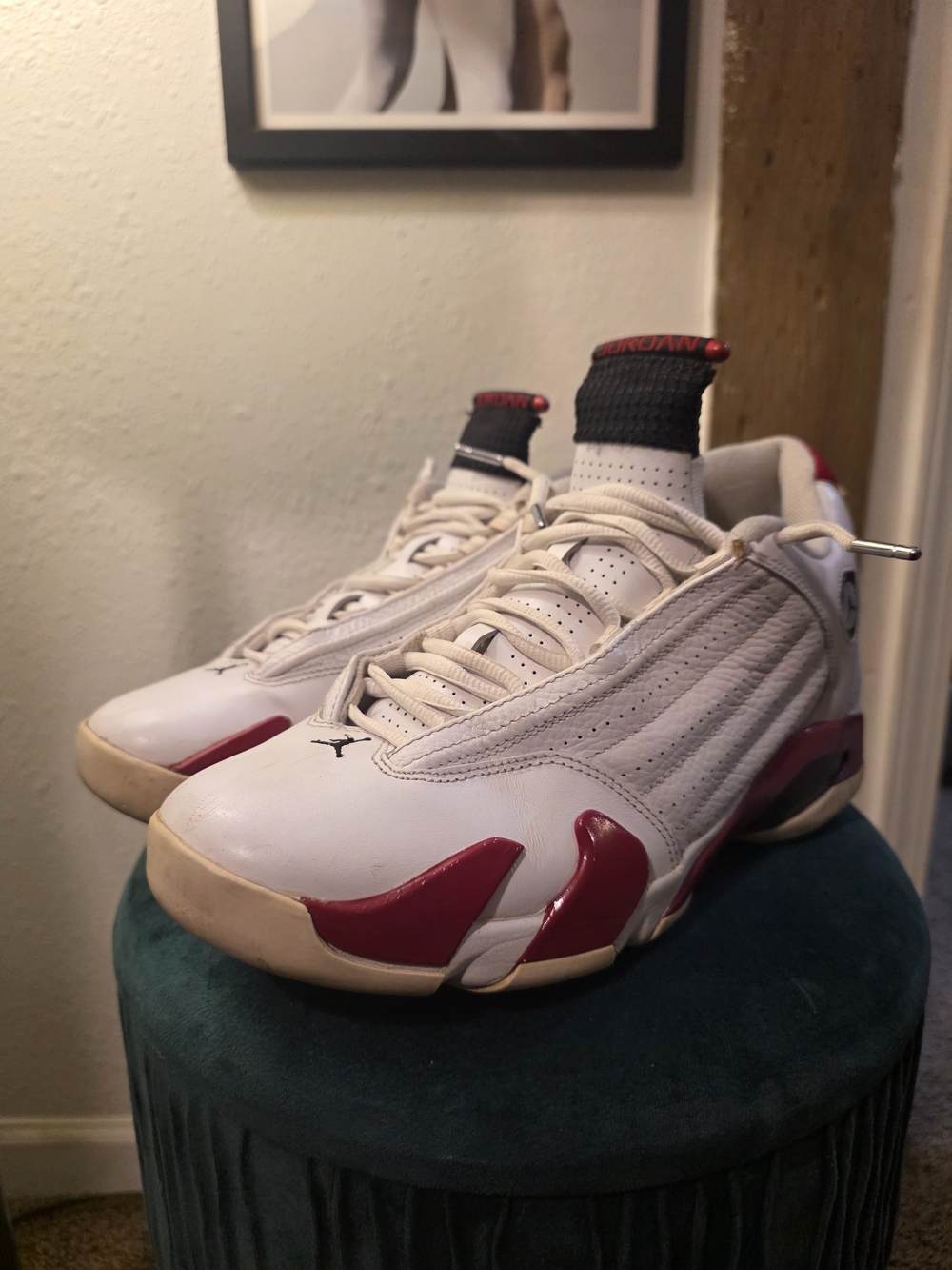 Jordan Men White and Red Basketball Sneakers